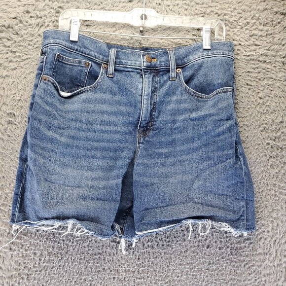 J. Crew Shorts Womens Size 29 Blue Frayed Hem Distressed Denim High Rise - Picture 1 of 11